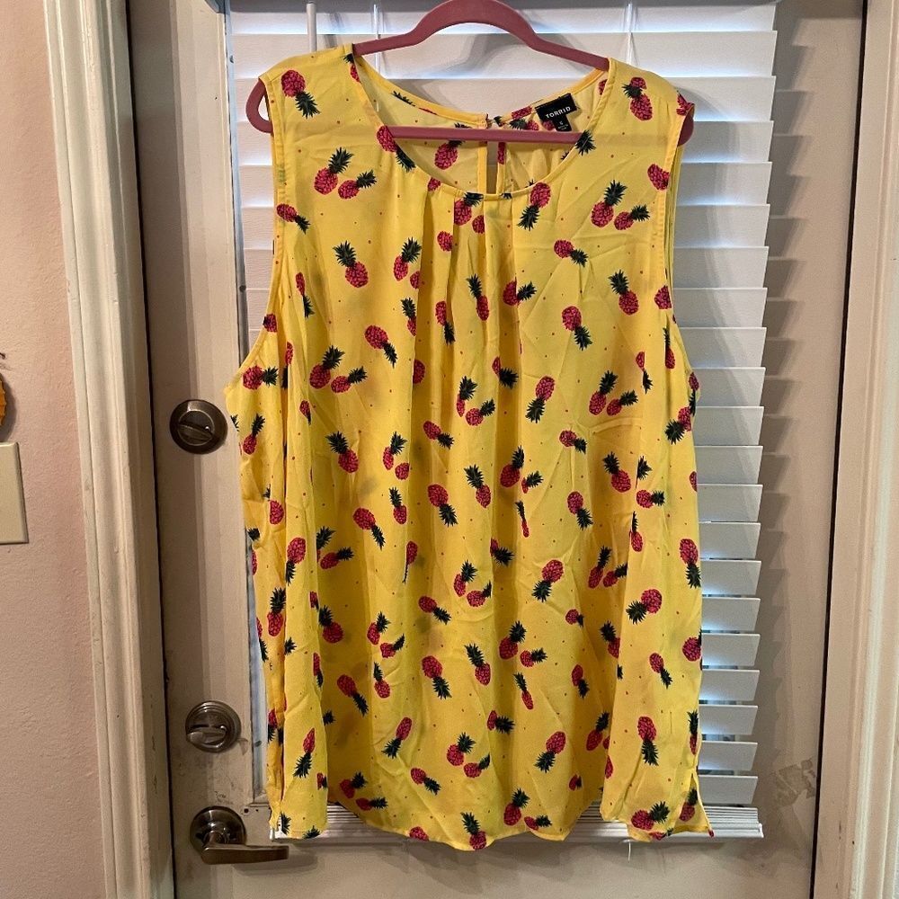 Torrid Yellow Pineapple Tank Top Sz 5x - Picture 3 of 6